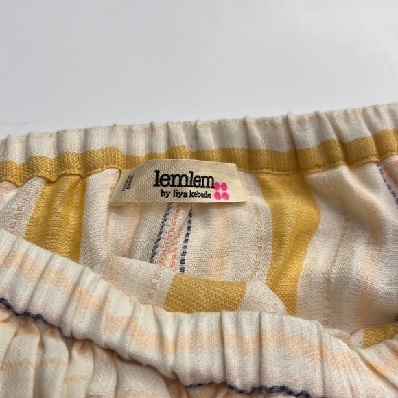 LEMLEM ZERITU STRIPED YELLOW STRAPLESS COTTON ROMPER SZ XS - Picture 6 of 7